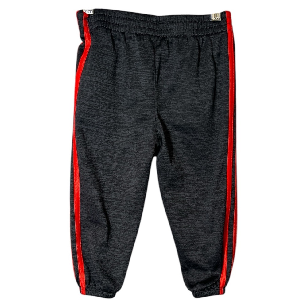Toddler Boy adidas Melange Fleece Jacket and Pants Set in Gray and Red, Size 2T - Picture 6 of 8